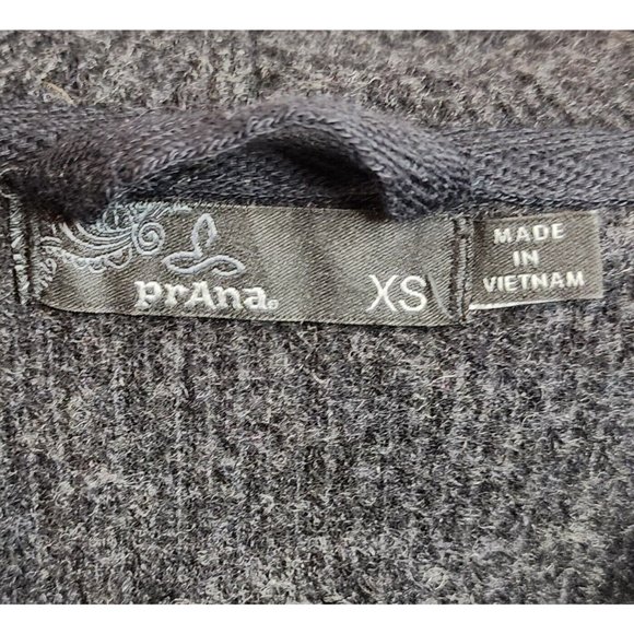 Prana Jacket Womens XSmall Black Charcoal Milana Textured Knit Wool Blend Coat - Picture 4 of 13